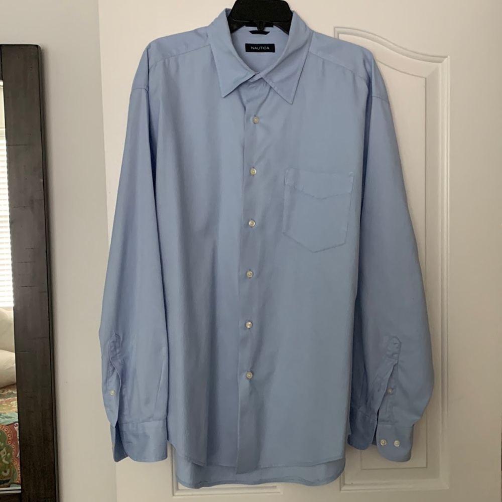 Nautica light blue button down casual dress shirt